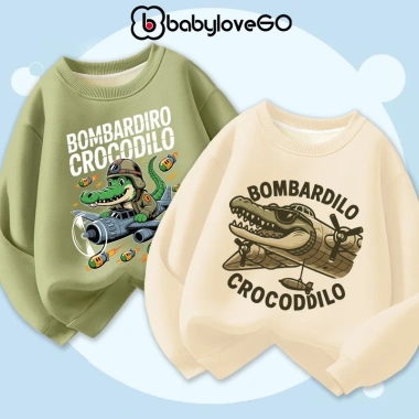 Xả kho áo nỉ sweater BabyloveGO cổ tròn - mẫu mới in hình độc đáo, giảm còn 159k 5