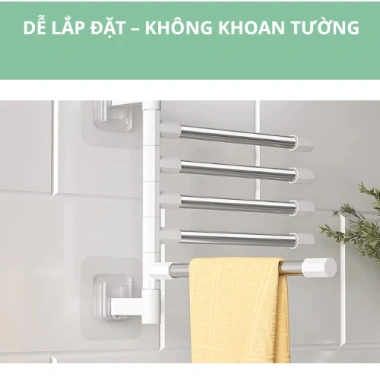 Xả Kho Giá Khăn Mặt - Giá Treo Khăn Xoay 180 độ Thép Không Gỉ 5 Nhánh - Giá Ưu Đãi 34.999đ