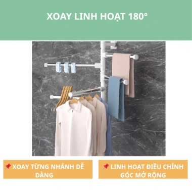 Xả Kho Giá Khăn Mặt - Giá Treo Khăn Xoay 180 độ Thép Không Gỉ 5 Nhánh - Giá Ưu Đãi 34.999đ