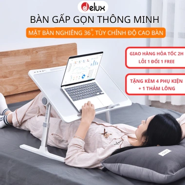 Xả kho giá rẻ: Bàn học gấp gọn thông minh cao cấp, bàn laptop đa năng kèm 4 phụ kiện - Chỉ 130.000đ