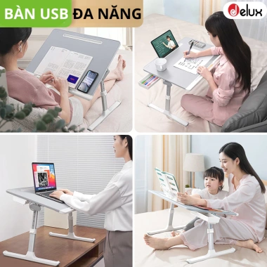 Xả kho giá rẻ: Bàn học gấp gọn thông minh cao cấp, bàn laptop đa năng kèm 4 phụ kiện - Chỉ 130.000đ