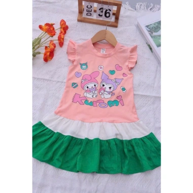 Xả Kho Váy Bé Gái In Hình Kuromi Đẹp Dễ Thương, Thoáng Mát Cho Mùa Hè, Giá 125k