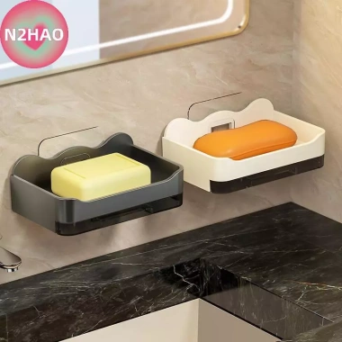 Xà phòng bọt biển phòng tắm treo tường Stier - Giá đỡ, đĩa thoát nước, đôi có móc, miễn phí món ăn, đồ dùng, giảm còn 46.530₫ 2