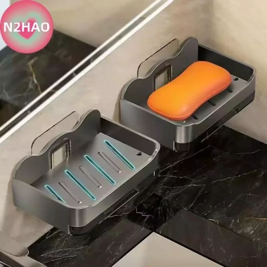 Xà phòng bọt biển phòng tắm treo tường Stier - Giá đỡ, đĩa thoát nước, đôi có móc, miễn phí món ăn, đồ dùng, giảm còn 46.530₫ 5