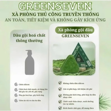 Xà Phòng Gội Thảo Dược Tân Cương GreenSeven - Nuôi dưỡng nang tóc, ngừa gãy rụng, giảm rụng tóc, da đầu nhạy, 139.000₫
