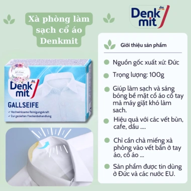 Xà Phòng Tẩy Cổ Áo Sơ Mi Denkmit 100g Giặt Cổ Áo Ố Vàng Nội Địa Đức Giá chỉ 50.000 VND 3