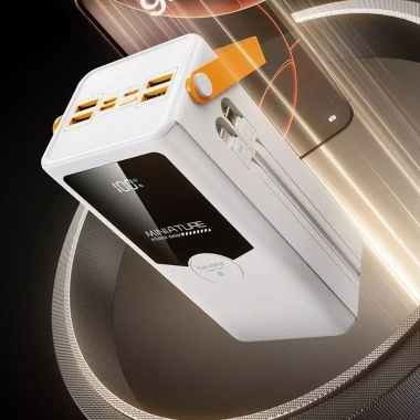 Xạc dự phòng 50.000mAh PD20W 120W, 6 đầu ra 6 đầu vào, đèn LED, 4 dây sạc nhanh - 318.000đ