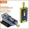 Xạc dự phòng 50.000mAh siêu nhanh PD 20W - 120W, 5 đầu ra, 3 đầu vào, LED, 4 dây sạc nhanh - 158k
