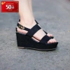 Xăng đan đế xuồng quai ngang cao 7cm S113 đen - Tặng kèm nước hoa, giảm giá 1.1tr 7