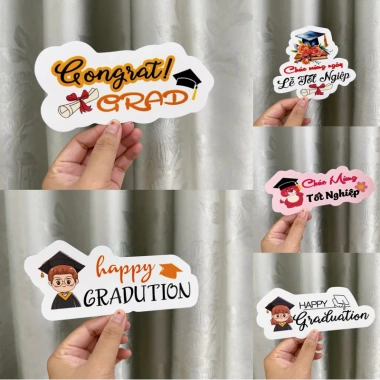 Xấp 10 banner tag cắm hoa trang trí Tốt Nghiệp - Giá chỉ 15.900đ, mua ngay