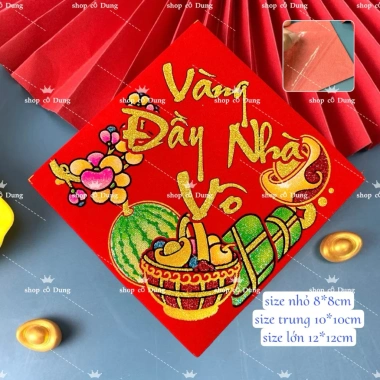 Xấp 10 tấm dán dưa nhung cao cấp - Trang trí Tết cá và dưa, giá chỉ 31.000