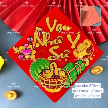 Xấp 10 tấm dán dưa nhung cao cấp - Trang trí Tết cá và dưa, giá chỉ 31.000