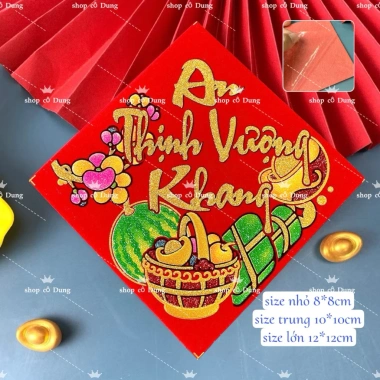 Xấp 10 tấm dán dưa nhung cao cấp - Trang trí Tết cá và dưa, giá chỉ 31.000