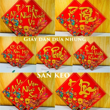Xấp 10 tấm dán dưa nhung cao cấp - Trang trí Tết cá và dưa, giá chỉ 31.000