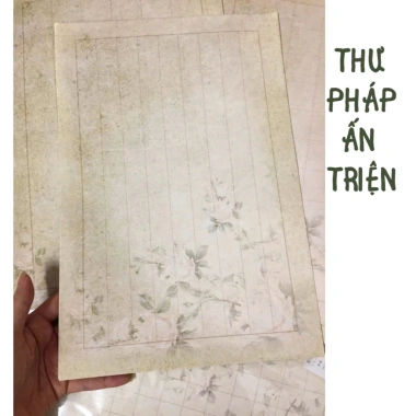 Xấp 10 tờ giấy xuyến chỉ luyện chữ thư pháp Hán Việt hoa trà kẻ ô, giá chỉ 32.000đ
