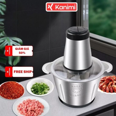 Xay Thịt Đa Năng 2L Cối Inox Dày Dặn - 4 Lưỡi Dao Xay Hạt, Rau Củ, Giá Ưu Đãi 218.400