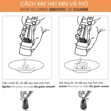 Xay tiêu cầm tay gỗ óc chó GA08 - Lọ xay hạt tiêu bằng tay, giảm còn 49.000đ 8 Xay tiêu cầm tay gỗ óc chó GA08 - Lọ xay hạt tiêu bằng tay, giảm còn 49.000đ 8