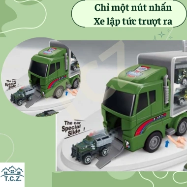 Xe container hợp kim 6in1 mini quân sự ô tô đò chói bé trai TZP giảm giá 111.199 VND
