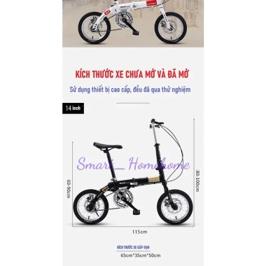 Xe đạp gấp 14-16 inch thể thao BASE 2 phanh đĩa 5-6 tốc độ RE740 - Giá 1.849.000đ