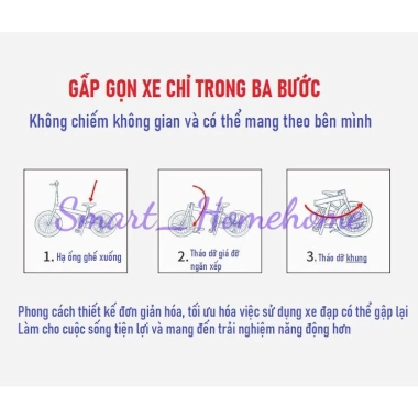 Xe đạp gấp 14-16 inch thể thao BASE 2 phanh đĩa 5-6 tốc độ RE740 - Giá 1.849.000đ