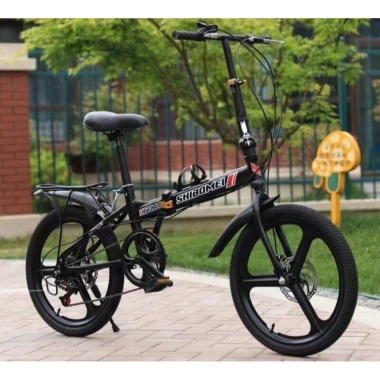 Xe đạp gấp gọn 20 inch SHIBOMEI, điều chỉnh chiều cao, chắn bùn, ghế sau - 1,89 triệu