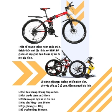 Xe Đạp Gấp Gọn Địa Hình G002 Galen - Cân Mọi Đường, Điều Chỉnh Cao, 1.959.000₫