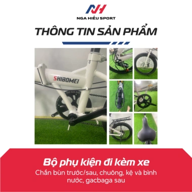 Xe đạp gấp Shibomei 20 inch siêu nhẹ, chắn bùn, ghế sau - Tiện lợi, giá ưu đãi 1.990.000 VNĐ