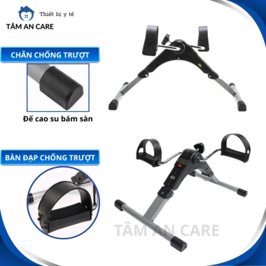 Xe Đạp Mini Gập Gọn Tập Thể Dục Tại Nhà - Kháng Lực, Đồng Hồ Đếm Số