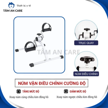Xe Đạp Mini Gập Gọn Tập Thể Dục Tại Nhà - Kháng Lực, Đồng Hồ Đếm Số