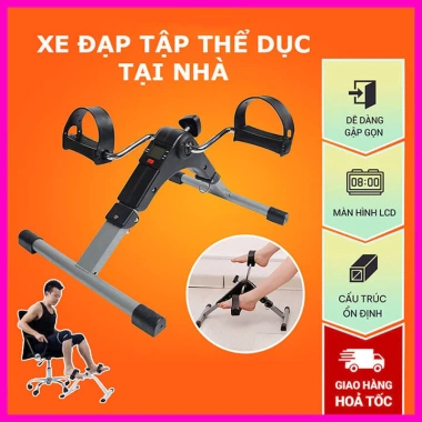 Xe đạp mini tập thể dục gấp gọn – Đồng hồ LCD, tùy chỉnh độ nặng, chỉ 339.000₫