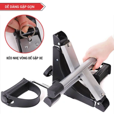 Xe đạp mini tập thể dục gấp gọn – Đồng hồ LCD, tùy chỉnh độ nặng, chỉ 339.000₫