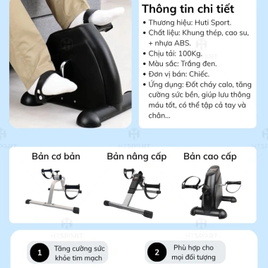 Xe Đạp Mini Tập Thể Dục Không Đồng Hồ, Đếm Số Tiện Lợi, Nhỏ Gọn Dễ Dùng Tại Nhà - 359.000₫