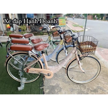 Xe Đạp Mini Việt Nhật Labubu 24/26 inch mẫu 2.025, tặng đầy đủ phụ kiện đệm yên, giỏ, chắn chân