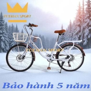 Xe đạp nữ mini Coolki, vành 24/26, bộ đề 7 cấp, giỏ xe, giá 1.890.500₫
