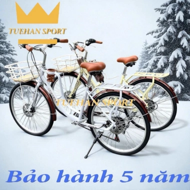 Xe đạp nữ mini Coolki, vành 24/26, bộ đề 7 cấp, giỏ xe, giá 1.890.500₫ 3
