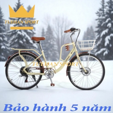 Xe đạp nữ mini Coolki, vành 24/26, bộ đề 7 cấp, giỏ xe, giá 1.890.500₫ 4