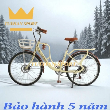 Xe đạp nữ mini Coolki, vành 24/26, bộ đề 7 cấp, giỏ xe, giá 1.890.500₫ 6