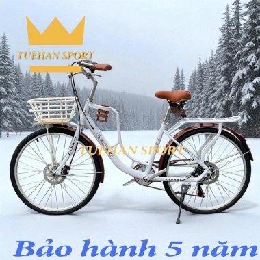 Xe đạp nữ mini Coolki, vành 24/26, bộ đề 7 cấp, giỏ xe, giá 1.890.500₫ 7