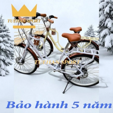 Xe đạp nữ mini Coolki, vành 24/26, bộ đề 7 cấp, giỏ xe, giá 1.890.500₫ 9