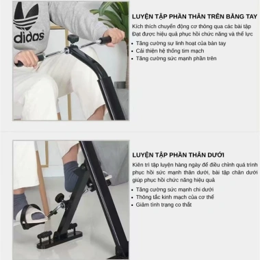 Xe Đạp Phục Hồi Chức Năng Gấp Gọn - Tùy Chỉnh Độ Nặng, Tập Tay Chân, Hỗ Trợ Sức Khỏe - Giá 585.000₫