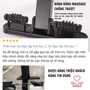 Xe Đạp Phục Hồi Chức Năng Gấp Gọn - Tùy Chỉnh Độ Nặng, Tập Tay Chân, Hỗ Trợ Sức Khỏe - Giá 585.000₫
