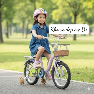 Xe đạp TANGBO nữ 2.024, khung 1, rổ mây nhẹ, size 12-20 cho bé gái - 939.000₫ 3