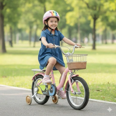Xe đạp TANGBO nữ 2.024, khung 1, rổ mây nhẹ, size 12-20 cho bé gái - 939.000₫ 4