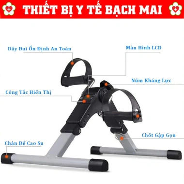 Xe đạp tập chân tay tại nhà - Kháng lực, đồng hồ LCD, phục hồi chức năng sau tai biến, 130.000₫