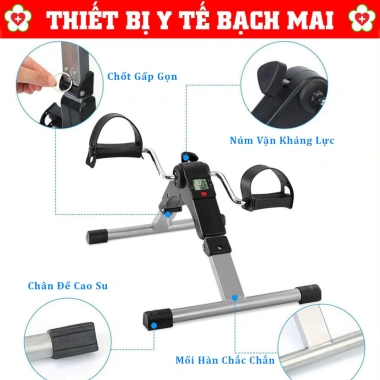 Xe đạp tập chân tay tại nhà - Kháng lực, đồng hồ LCD, phục hồi chức năng sau tai biến, 130.000₫
