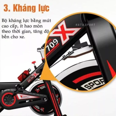 Xe đạp tập GH-709 HATA SPORT - Giảm cân, giảm mỡ, dây curoa êm không ồn 4 Xe đạp tập GH-709 HATA SPORT - Giảm cân, giảm mỡ, dây curoa êm không ồn 4
