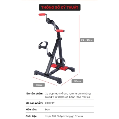Xe đạp tập GoodFit GF005PE tại nhà – Trị liệu, phục hồi, chính hãng, 939.000₫
