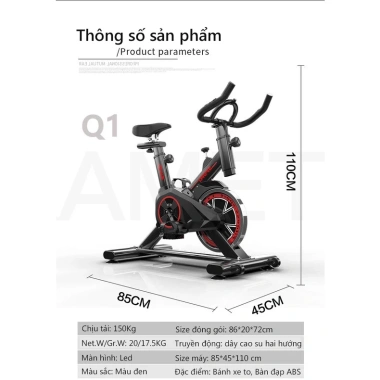 Xe đạp tập gym tại nhà nhỏ gọn, yên tĩnh, đồng hồ đo đa năng – 1.399.000₫