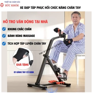Xe Đạp Tập Phục Hồi Chức Năng – Hỗ Trợ Tay Chân Người Sau Tai Biến, Kèm Găng Tay Cố Định, 949.000₫