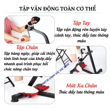 Xe Đạp Tập Phục Hồi Chức Năng – Hỗ Trợ Tay Chân Người Sau Tai Biến, Kèm Găng Tay Cố Định, 949.000₫